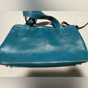Elegant Fossil Teal Leather Handbag